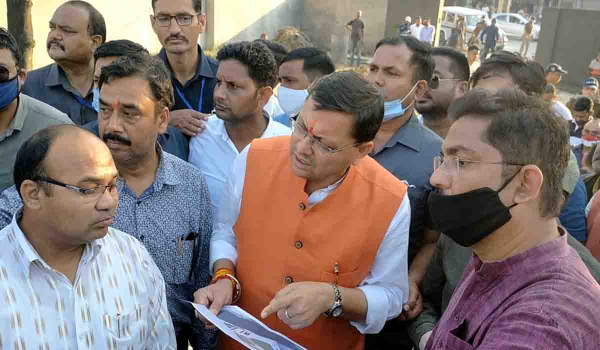 CM Dhami reviews works in Khatima