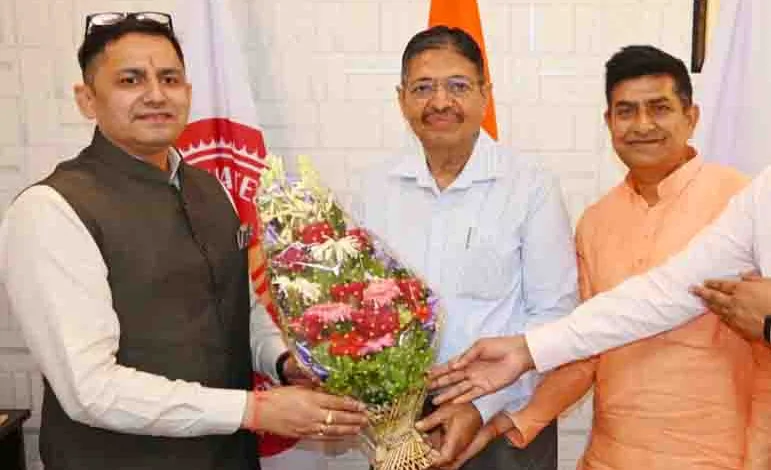 Outgoing UPSC chairman felicitated at Shri Venkateshwara University