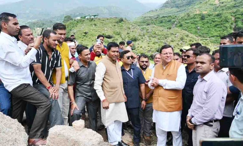 CM visits disaster-affected villages in Tehri, directs necessary action