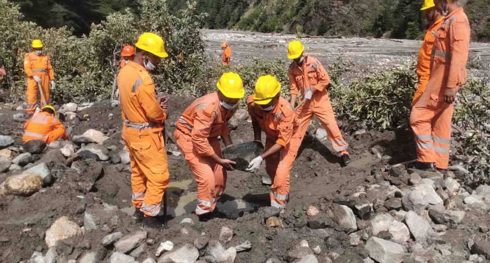 SDRF and other personnel continue rescue operations at Dharali in Uttarkashi
