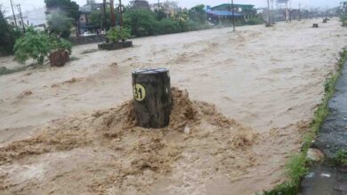 Rispana in spate following heavy to very heavy rain in Dehradun