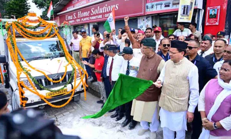 Dhami flags off Shaheed Samman Yatra II from Dehradun