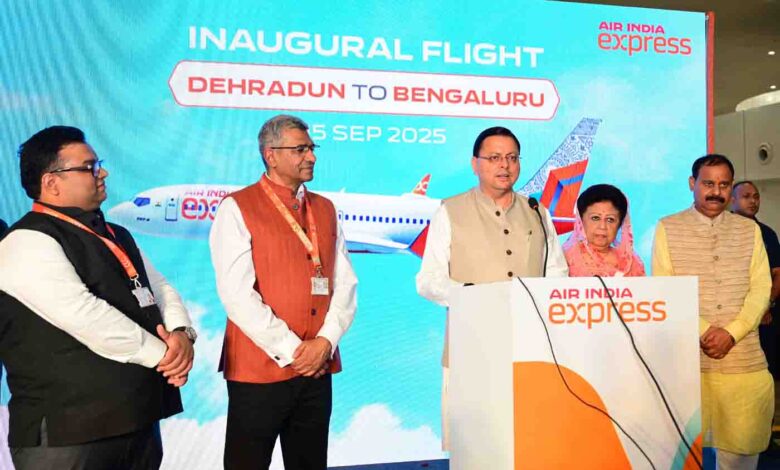 Dhami inaugurates Air India Express’ Dehradun-Bengaluru flight service